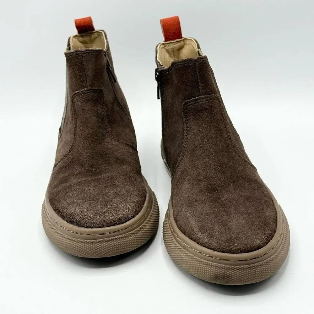 Mini Boden Brown Suede Side Zip Chelsea Boots - Kids EU 37 / US 7
